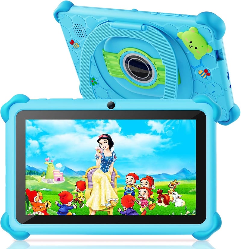 Trayoo Kids Tablet, 7 inch Tablets for Kids, 32GB Toddler Tablet with Case Included, Parental Control, Dual Camera, GMS, WiFi (Blue) - Image 1